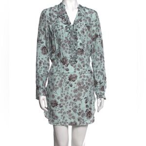 NWOT Rebecca Taylor Silk Floral Ruffle Tie Dress